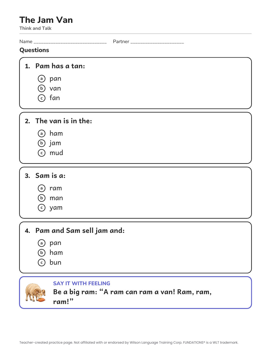 Preview page 3 of Fundations-Aligned Partner Reader's Theater · Level 1 Unit 5