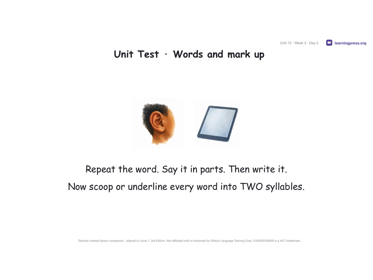 Preview page 4 of Fundations Level 1 Unit 12 Lesson Slides – 3rd Edition Aligned