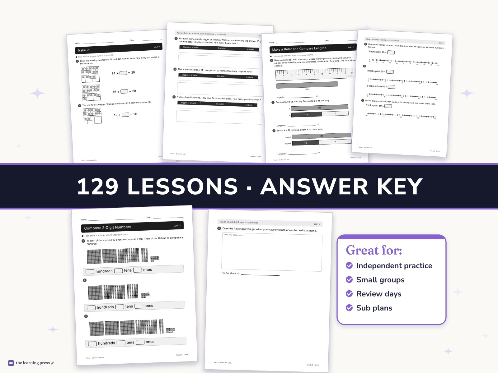 Preview page 3 of Illustrative Math (IM®) Aligned 2nd Grade Full-Year Worksheets: All 9 Units