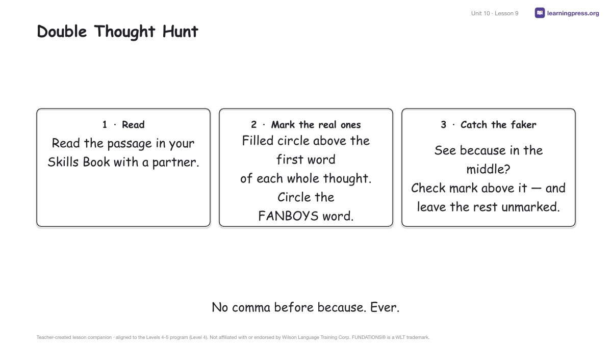 Preview page 4 of Fundations Level 4 Unit 10 Lesson Slides