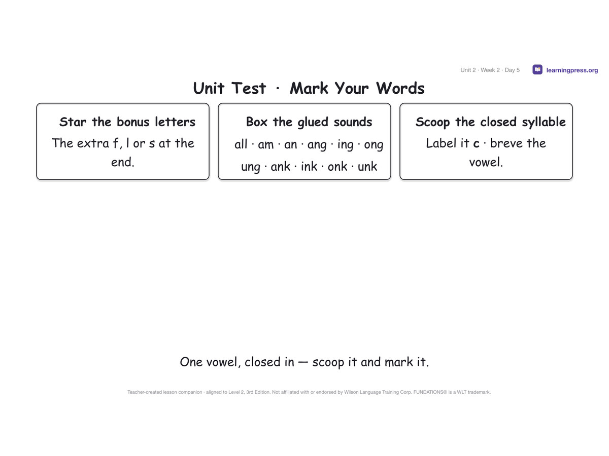 Preview page 4 of Fundations Level 2 Unit 2 Lesson Slides – 3rd Edition Aligned