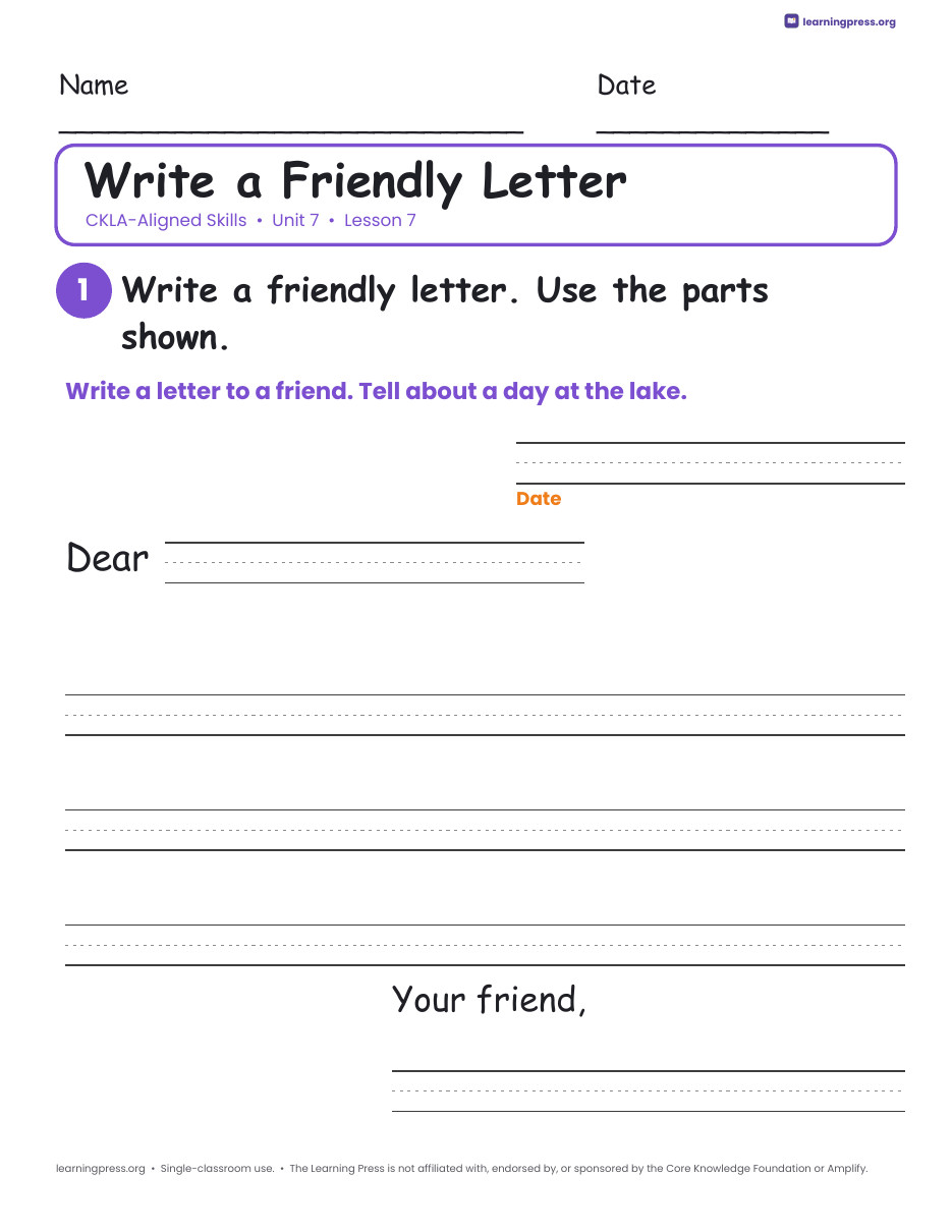 Preview page 3 of CKLA-Aligned Grade 1 Skills Unit 7 Worksheets (Lessons 1–21)