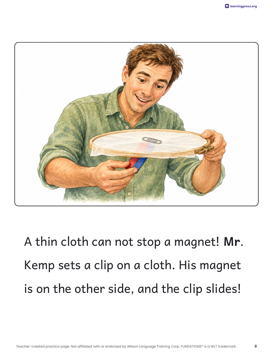 Preview page 2 of Fundations®-Aligned Decodable Nonfiction Book · Level 1 Unit 12: Magnets