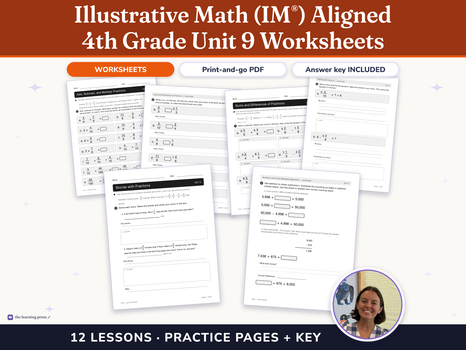 Preview page 1 of Illustrative Math (IM®) Aligned 4th Grade Unit 9 Worksheets: Putting It All Together