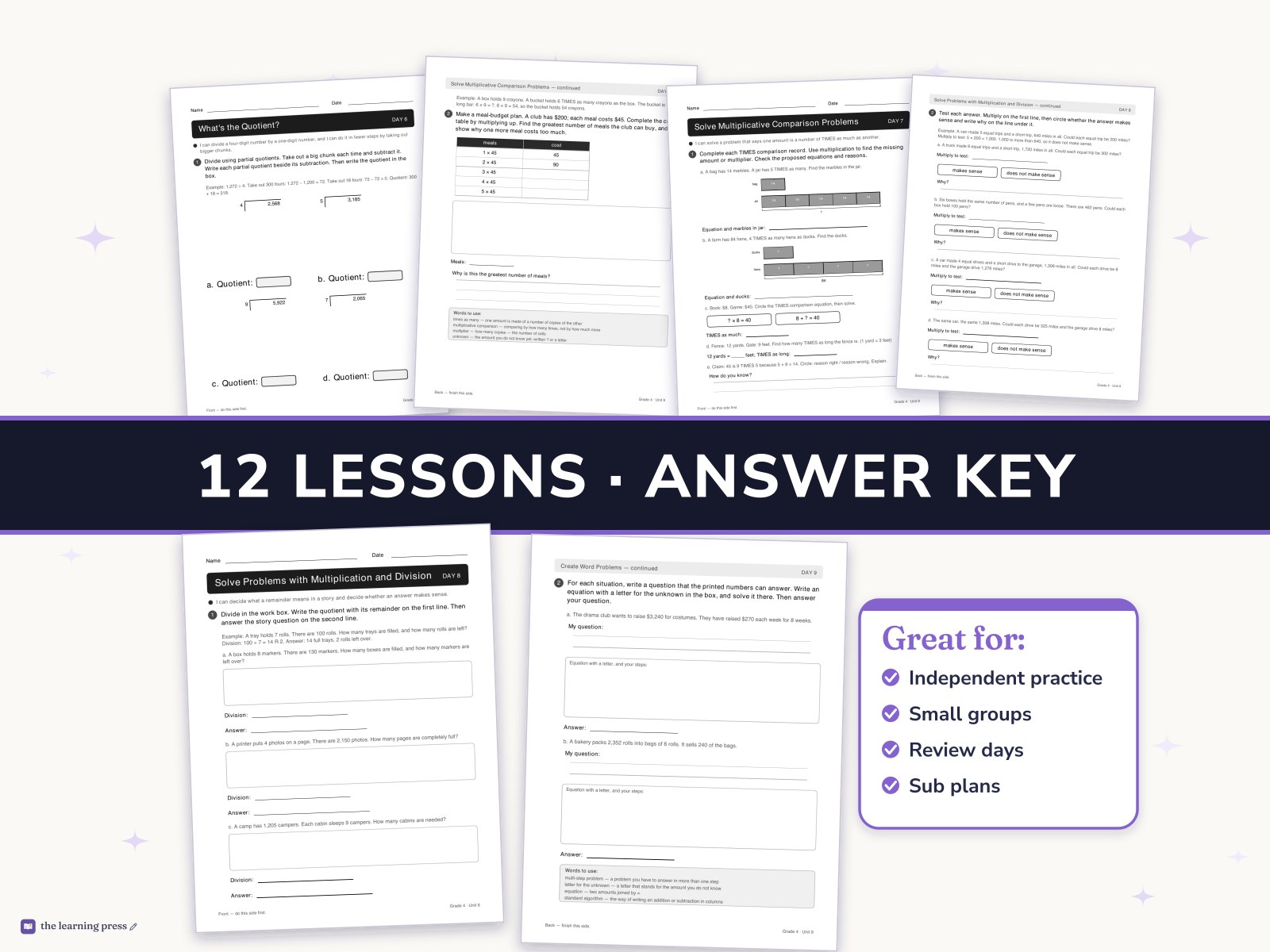 Preview page 3 of Illustrative Math (IM®) Aligned 4th Grade Unit 9 Worksheets: Putting It All Together
