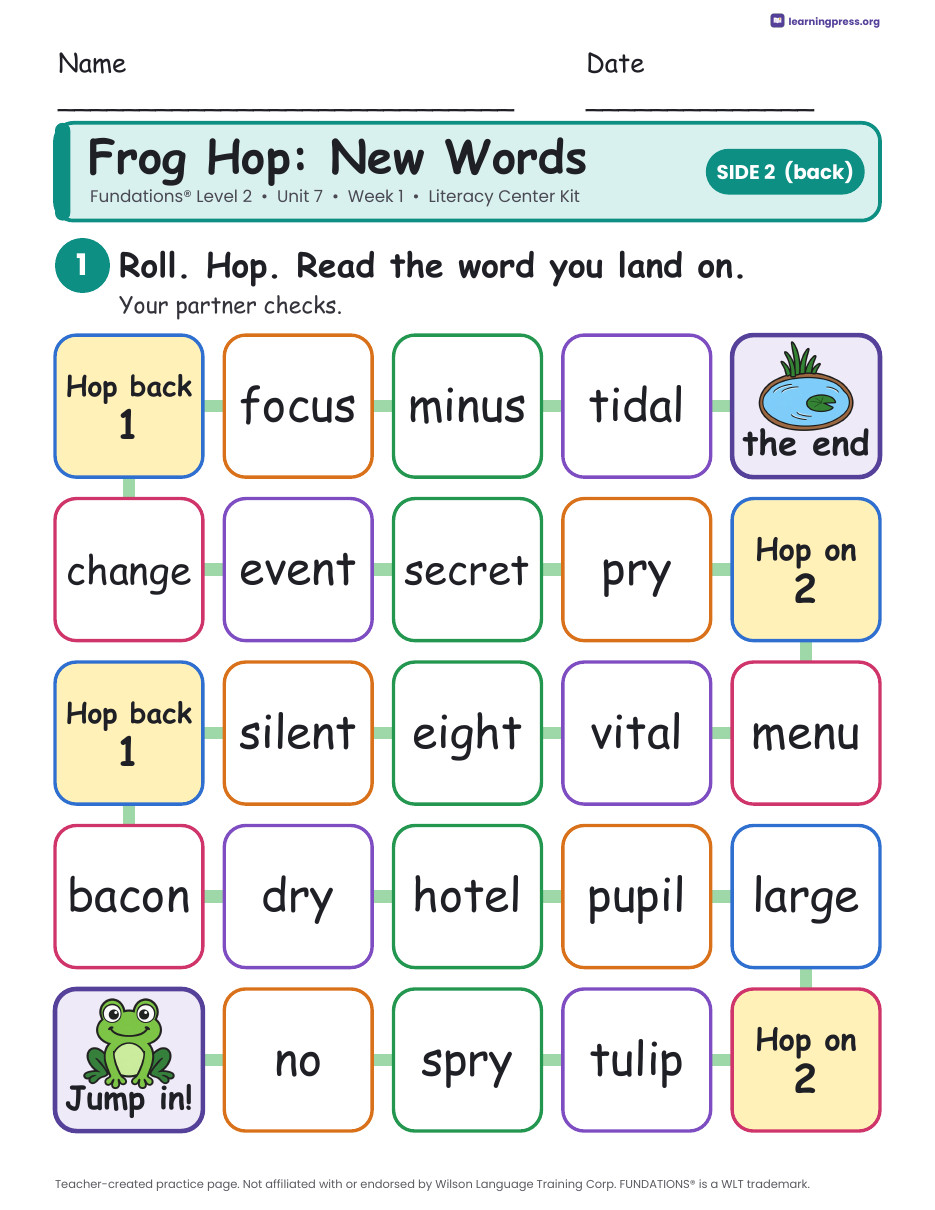 Preview page 4 of Fundations Level 2 Unit 7 Literacy Center Kits Bundle (3 Weeks)