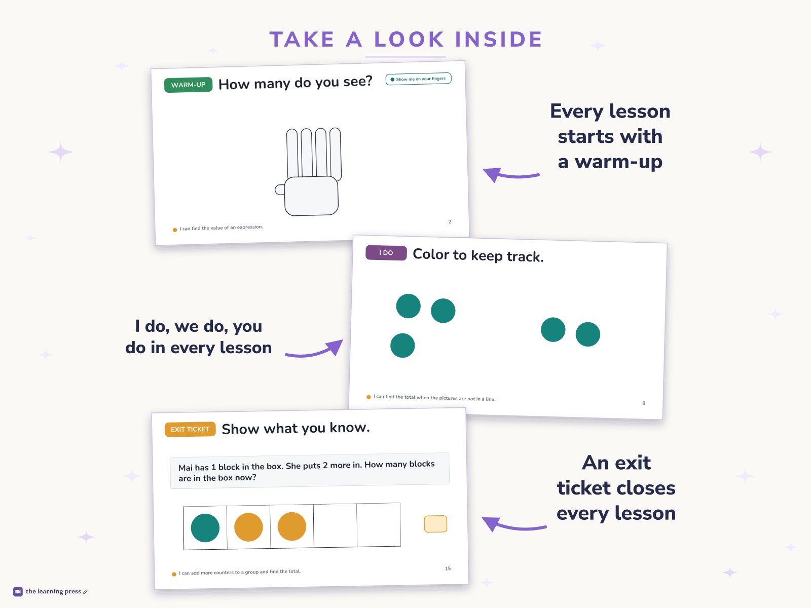 Preview page 2 of Illustrative Math (IM®) Aligned Kindergarten Unit 4 Slides: Understanding Addition and Subtraction