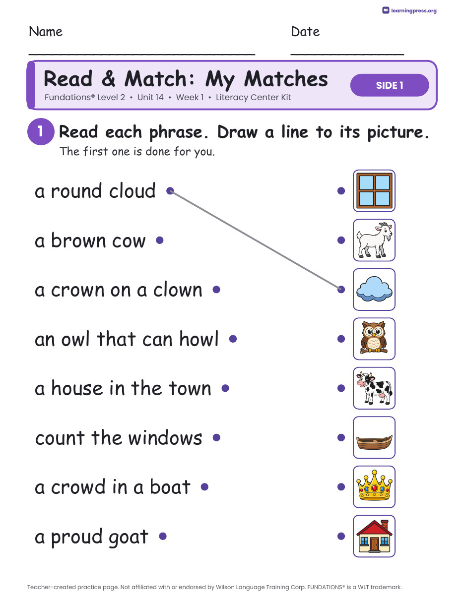 Preview page 3 of Fundations Level 2 Unit 14 Literacy Center Kits Bundle (2 Weeks)