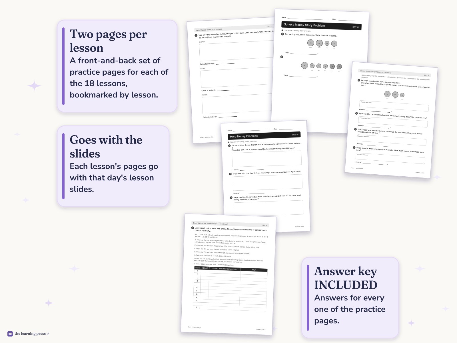Preview page 4 of Illustrative Math (IM®) Aligned 2nd Grade Unit 6 Worksheets: Geometry, Time, and Money