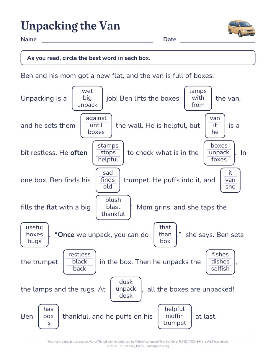Preview page 3 of Fundations®-Aligned Maze Passages · Level 2 Unit 5