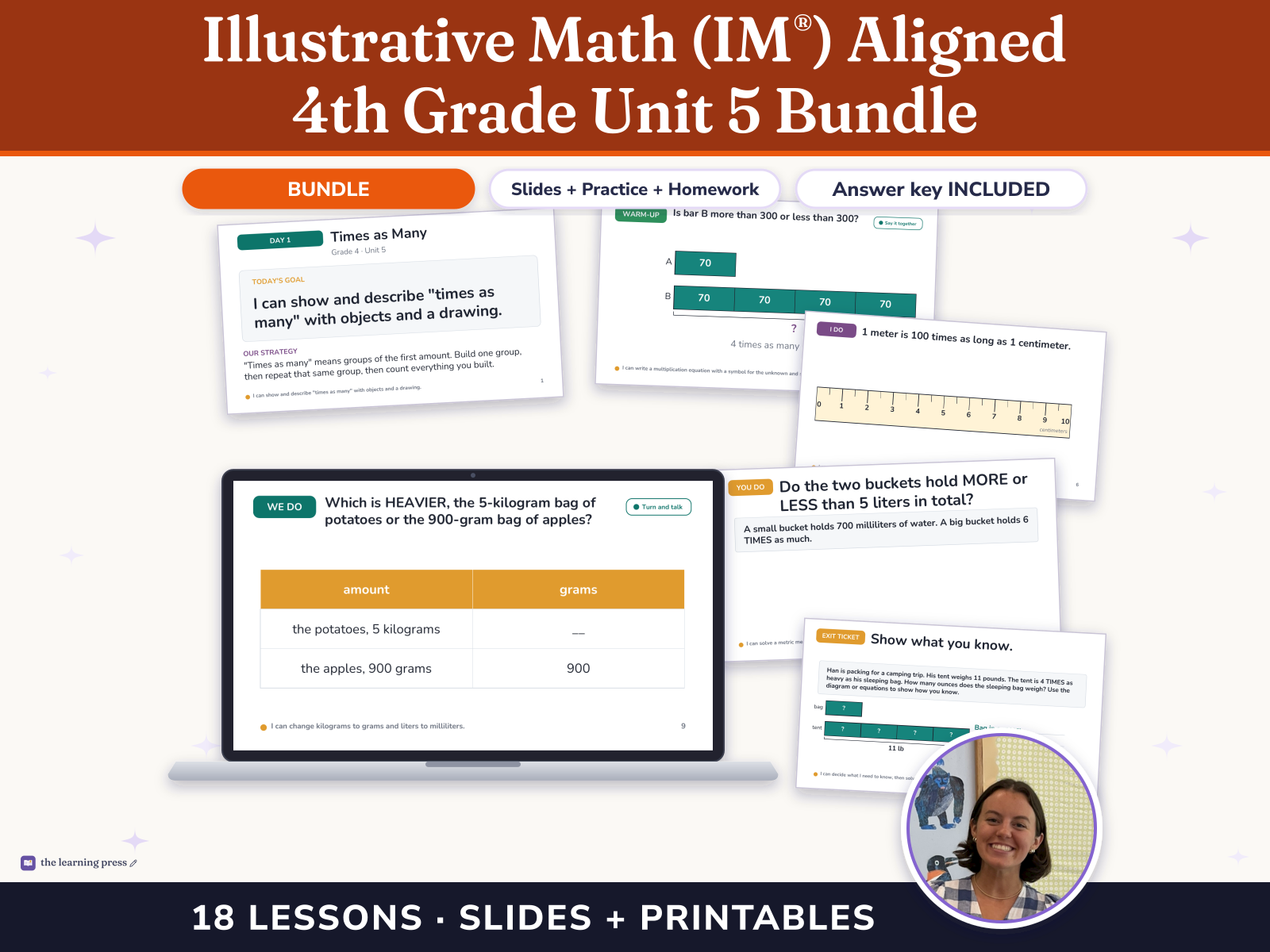 Preview page 1 of Illustrative Math (IM®) Aligned 4th Grade Unit 5 Bundle: Multiplicative Comparison and Measurement