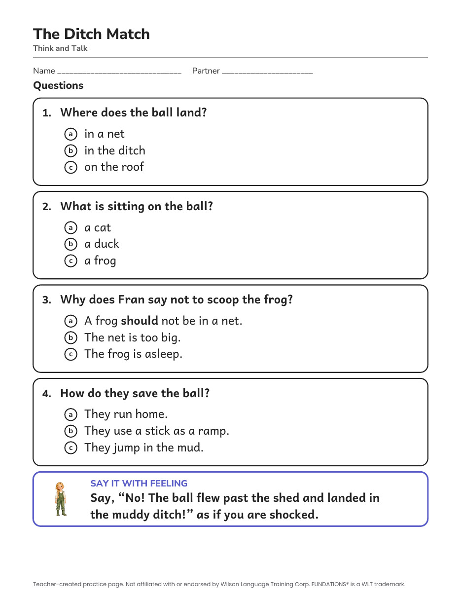 Preview page 3 of Fundations-Aligned Partner Reader's Theater · Level 3 Unit 1