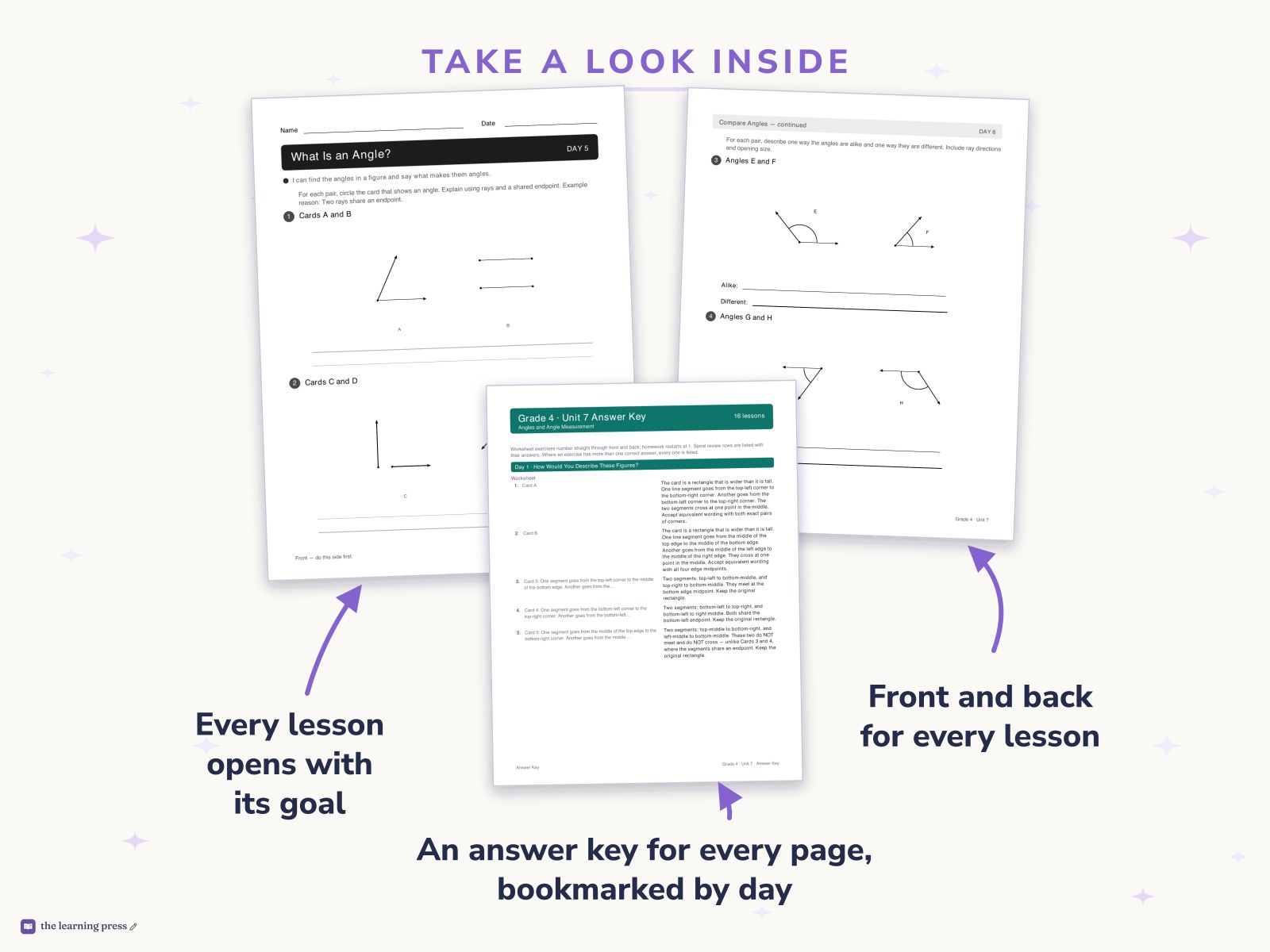 Preview page 2 of Illustrative Math (IM®) Aligned 4th Grade Unit 7 Worksheets: Angles and Angle Measurement