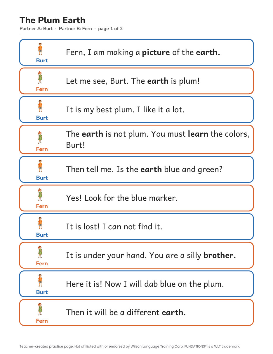 Preview page 2 of Fundations-Aligned Partner Reader's Theater · Level 2 Unit 9