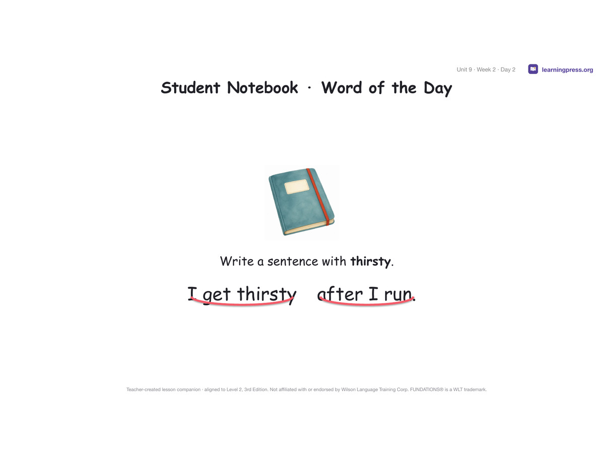 Preview page 3 of Fundations Level 2 Unit 9 Lesson Slides – 3rd Edition Aligned