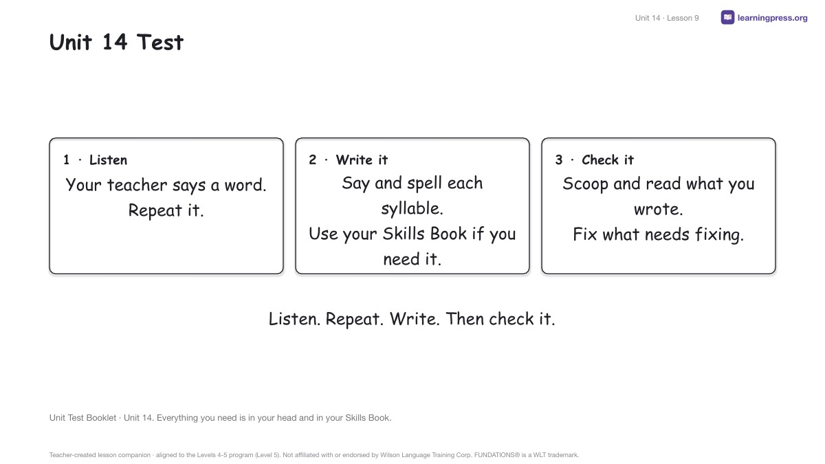 Preview page 4 of Fundations Level 5 Unit 14 Lesson Slides