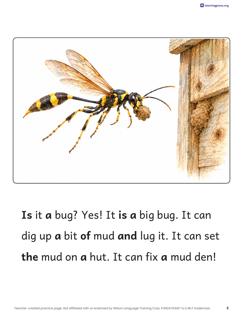 Preview page 2 of Fundations®-Aligned Decodable Nonfiction Book · Level 1 Unit 2: Mud
