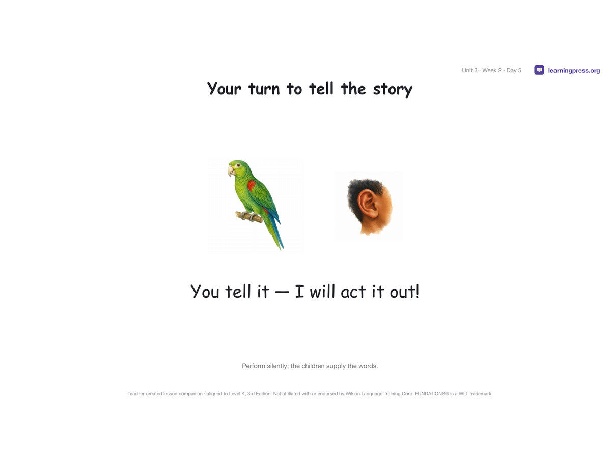 Preview page 2 of Fundations Level K Unit 3 Lesson Slides – 3rd Edition Aligned