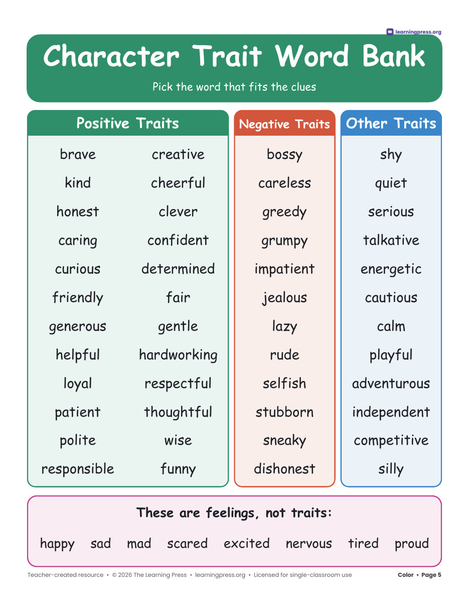 Preview page 3 of ELA Anchor Charts · Figurative Language, Character Traits, Text Structures & More