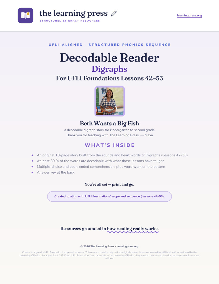 Preview page 1 of UFLI-Aligned Decodable Reader · Lessons 42–53