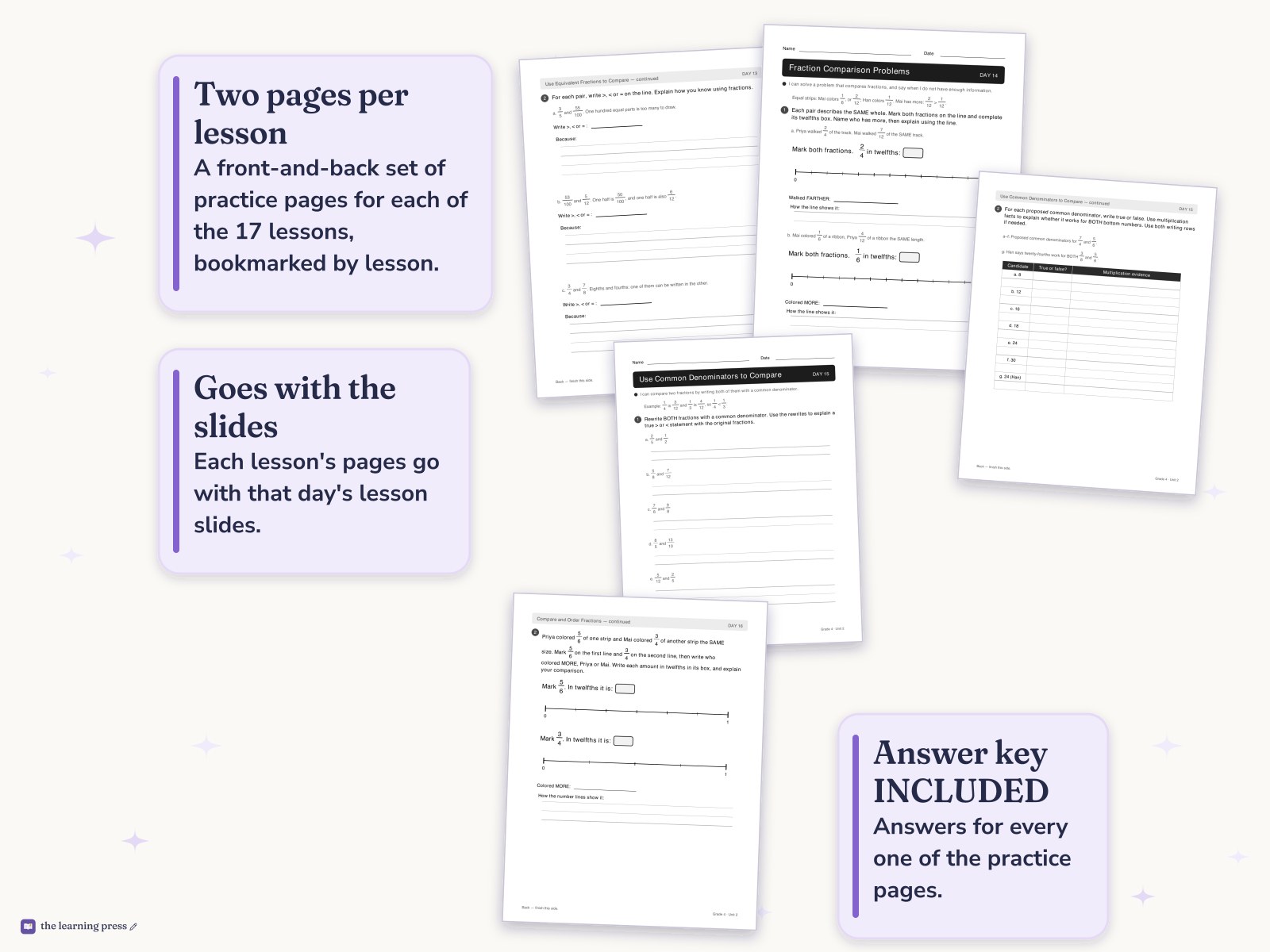 Preview page 4 of Illustrative Math (IM®) Aligned 4th Grade Unit 2 Worksheets: Fraction Equivalence and Comparison