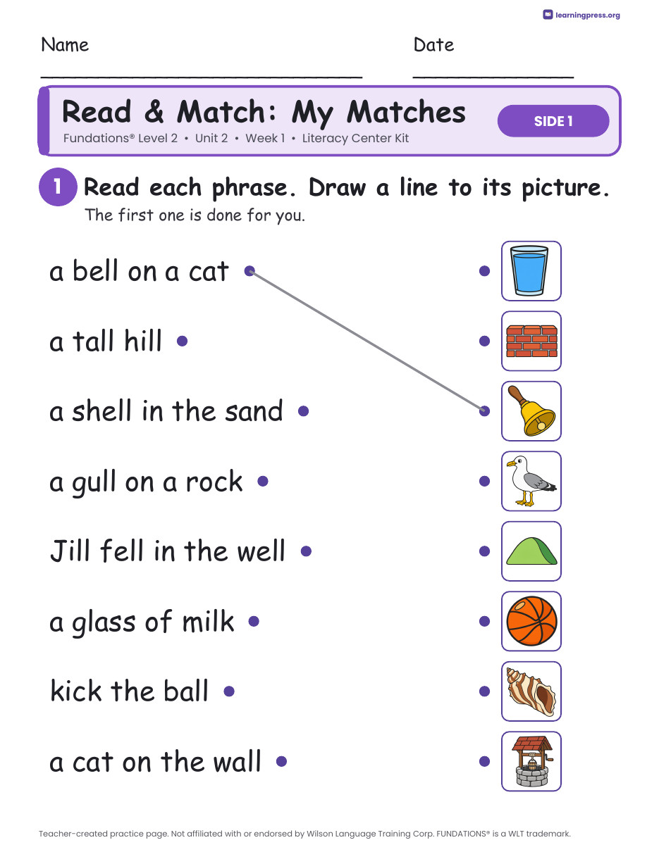Preview page 3 of Fundations Level 2 Unit 2 Literacy Center Kits Bundle (2 Weeks)