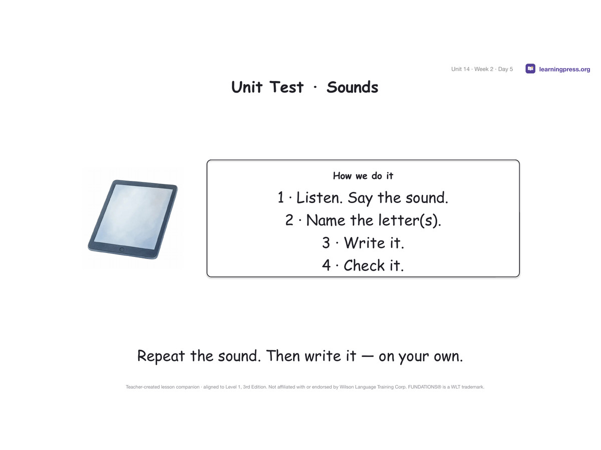 Preview page 4 of Fundations Level 1 Unit 14 Lesson Slides – 3rd Edition Aligned