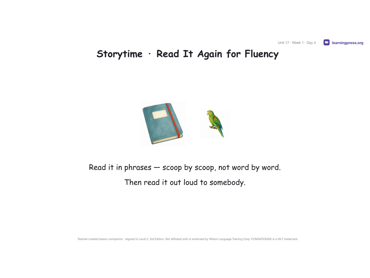 Preview page 2 of Fundations Level 2 Unit 17 Lesson Slides – 3rd Edition Aligned