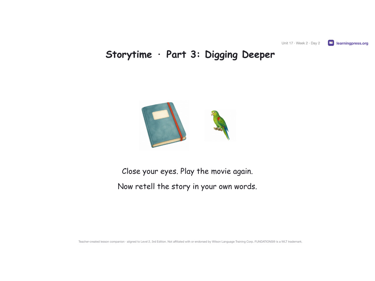 Preview page 3 of Fundations Level 2 Unit 17 Lesson Slides – 3rd Edition Aligned