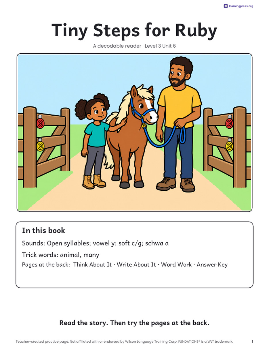 Preview page 2 of Fundations®-Aligned Decodable Reader · Level 3 Unit 6
