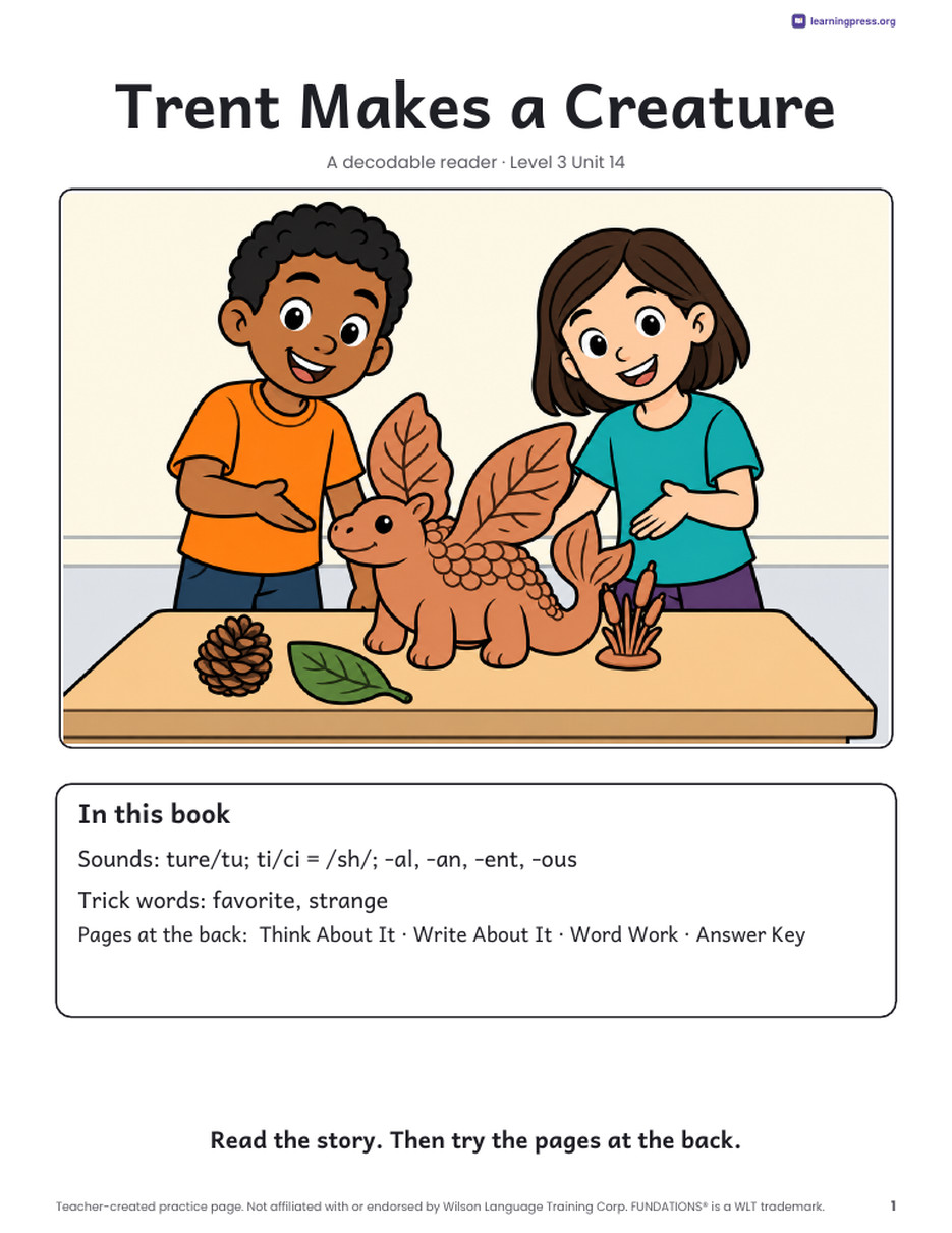 Preview page 2 of Fundations®-Aligned Decodable Reader · Level 3 Unit 14