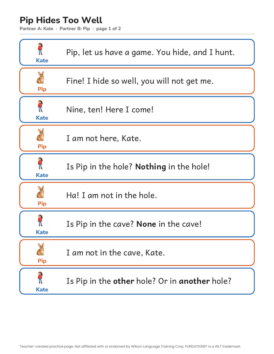 Preview page 2 of Fundations-Aligned Partner Reader's Theater · Level 1 Unit 11