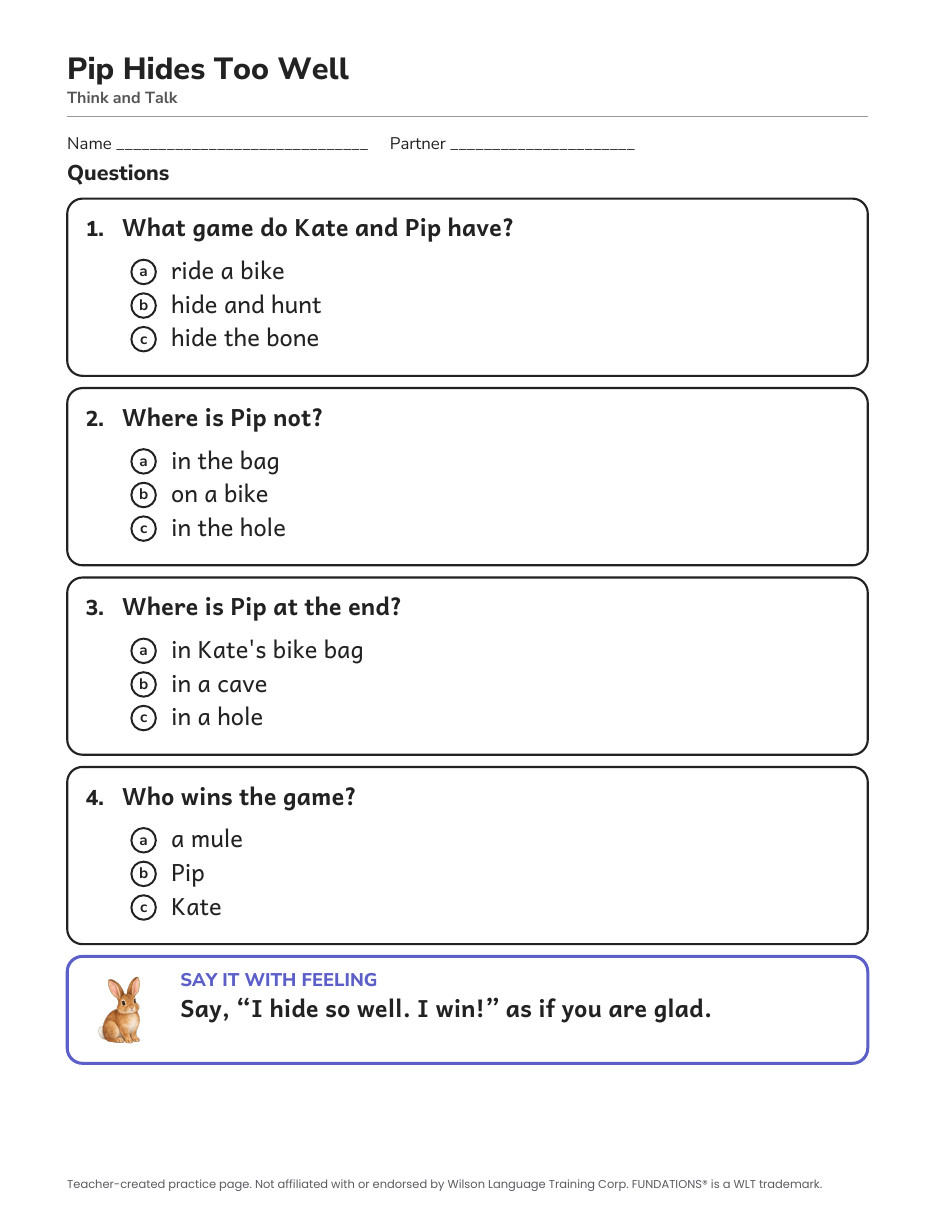 Preview page 3 of Fundations-Aligned Partner Reader's Theater · Level 1 Unit 11