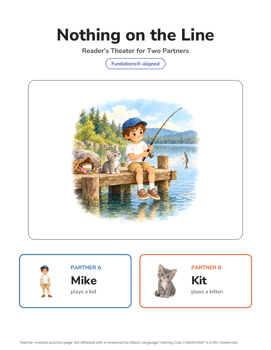 Preview page 4 of Fundations-Aligned Partner Reader's Theater · Level 1 Unit 11