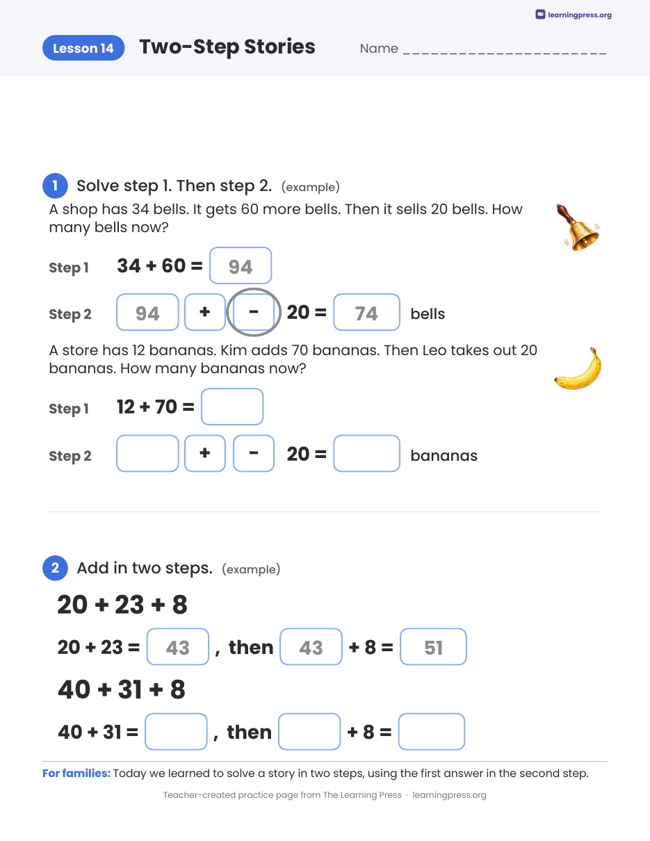 Preview page 3 of Illustrative Math (IM®) Aligned 2nd Grade Unit 2 Homework Packet (Color & B&W)