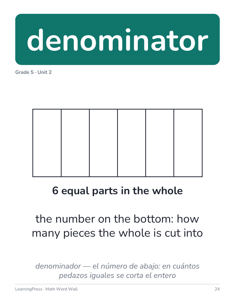 Preview page 4 of Illustrative Math (IM®) Aligned K–5 Math Word Wall Bundle (English & Spanish)