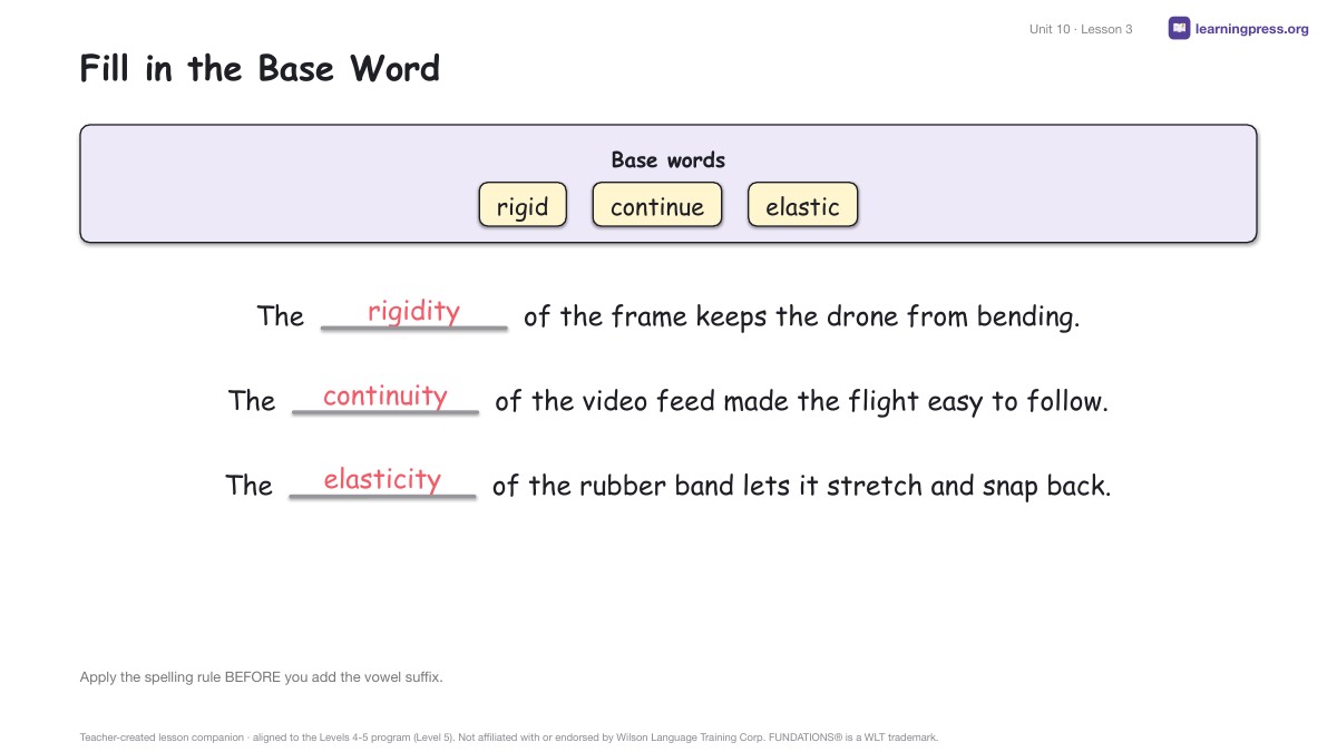 Preview page 2 of Fundations Level 5 Unit 10 Lesson Slides