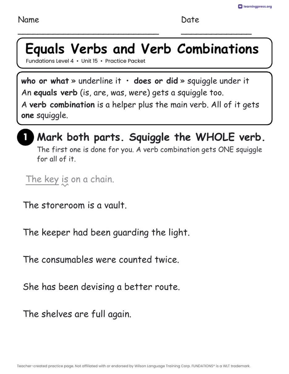 Preview page 4 of Fundations Level 4 — Full-Year Worksheets Bundle (All Units 1–15)
