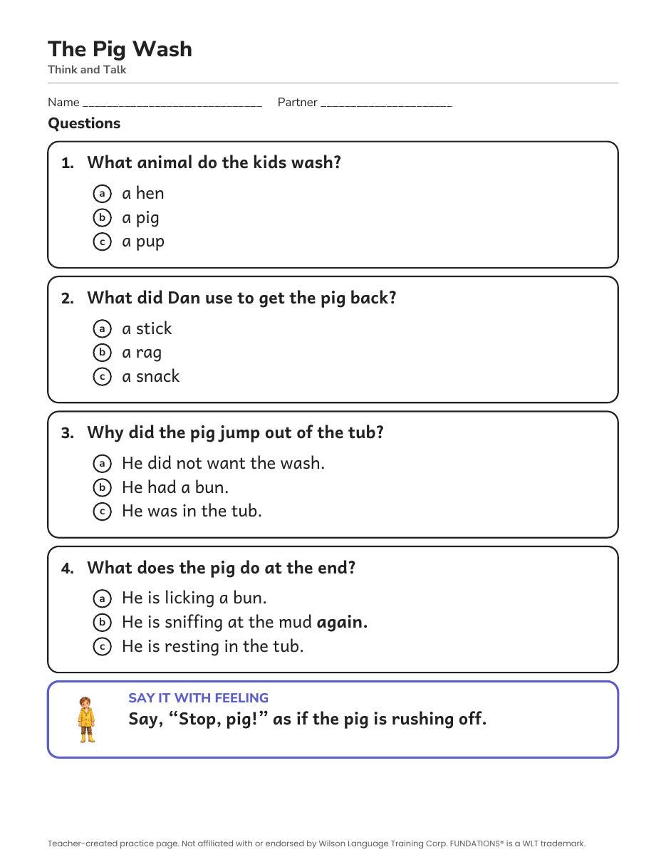 Preview page 3 of Fundations-Aligned Partner Reader's Theater · Level 2 Unit 4