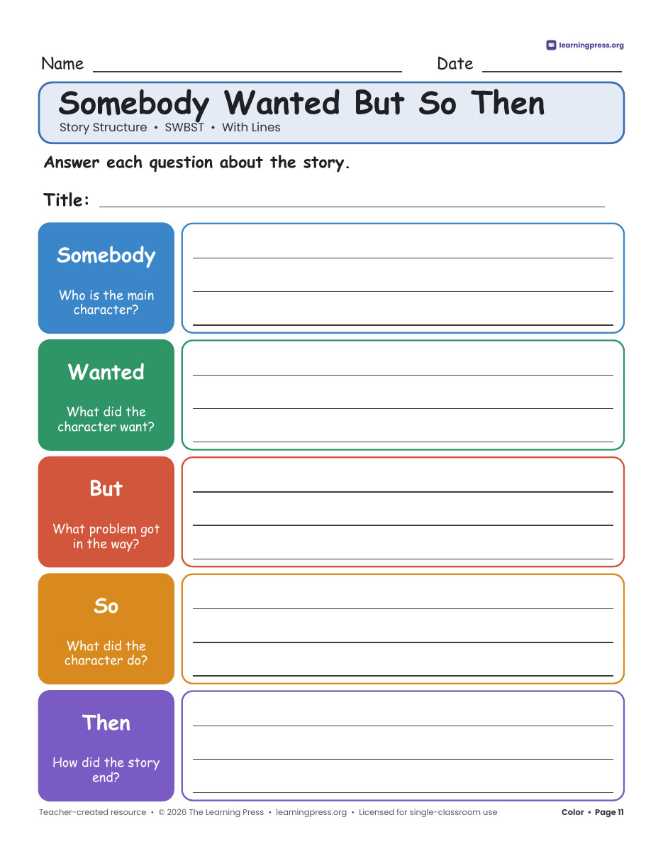 Preview page 4 of Story Structure Organizers · Plot Diagram, Plot Mountain & SWBST