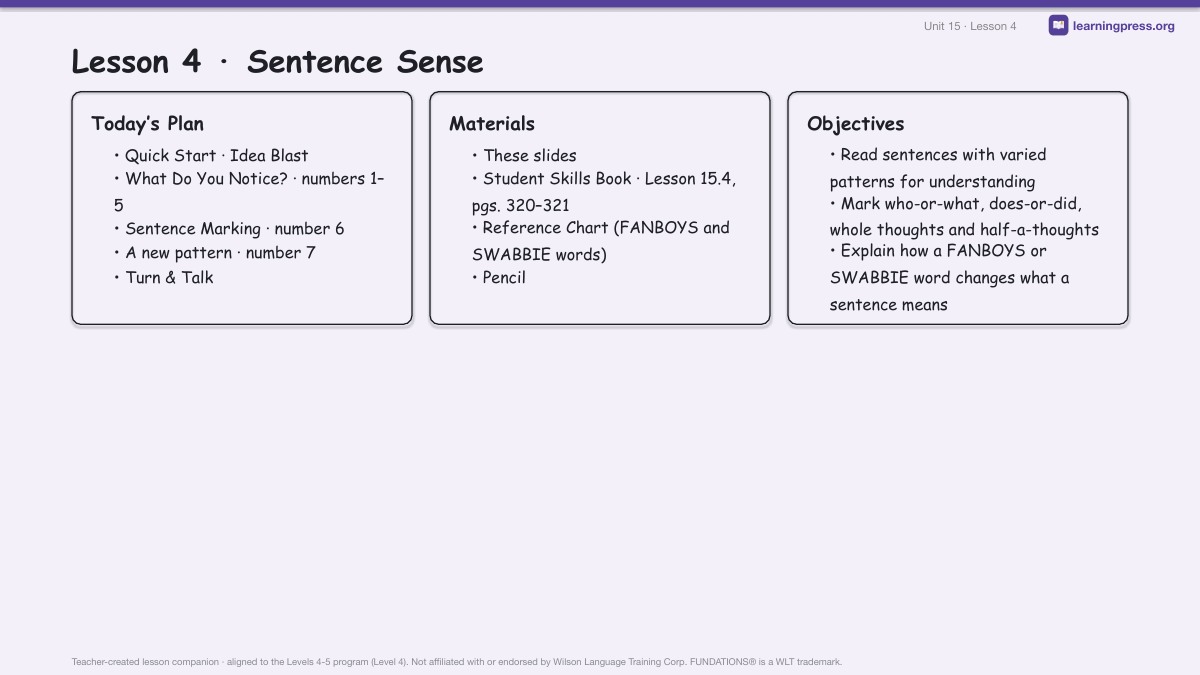 Preview page 2 of Fundations Level 4 Unit 15 Lesson Slides