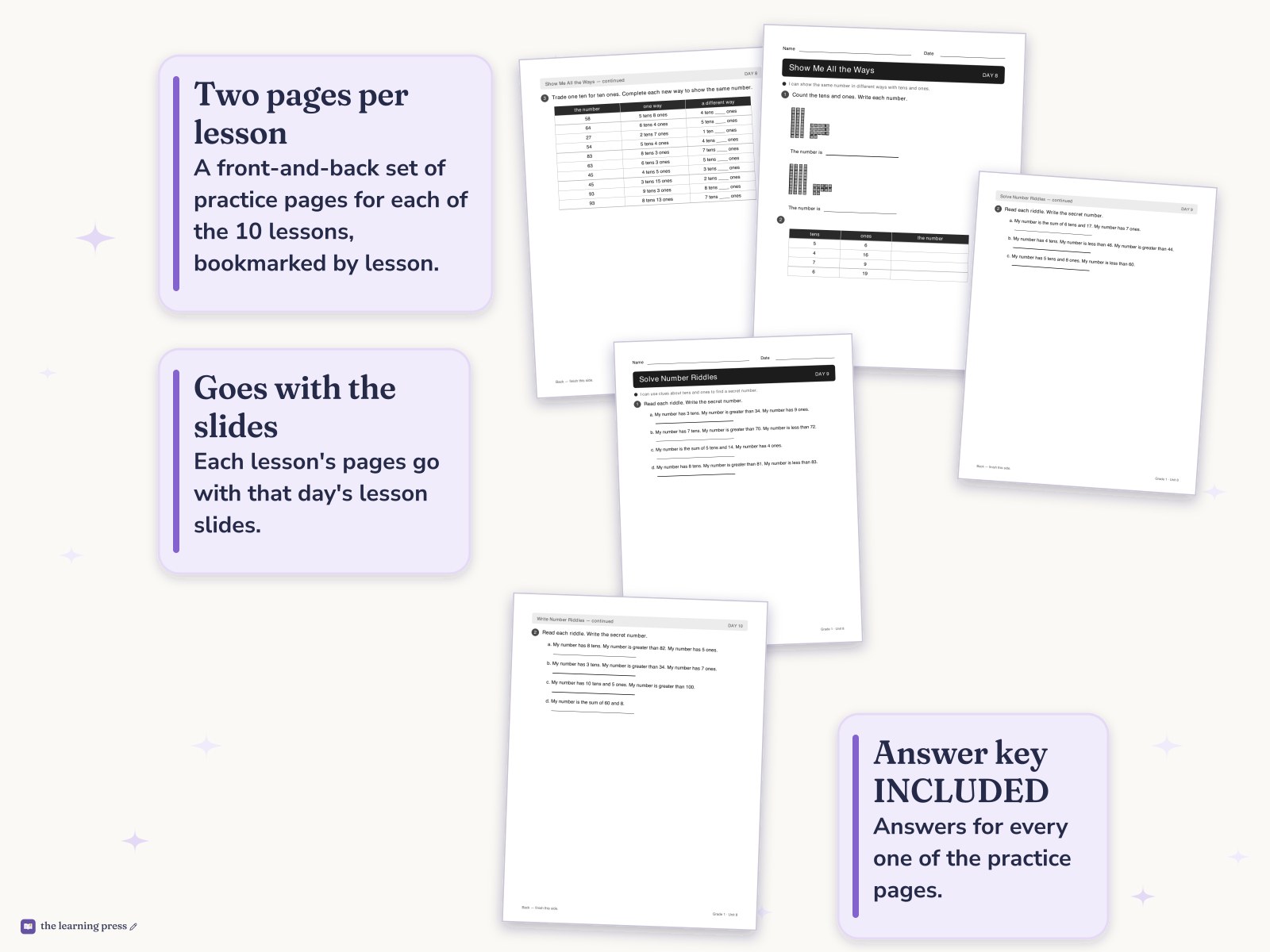 Preview page 4 of Illustrative Math (IM®) Aligned 1st Grade Unit 8 Worksheets: Putting It All Together