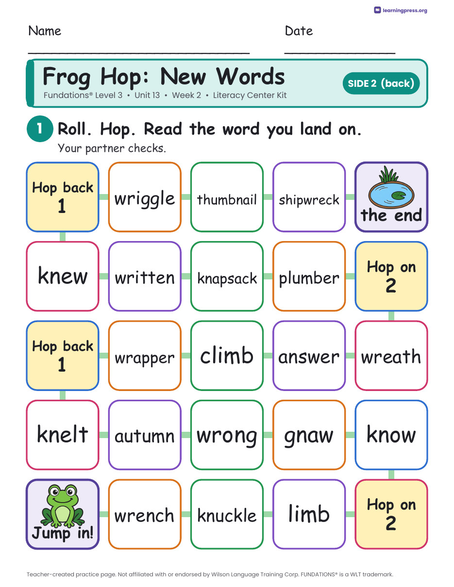 Preview page 4 of Fundations Level 3 Unit 13 Literacy Center Kits Bundle (2 Weeks)
