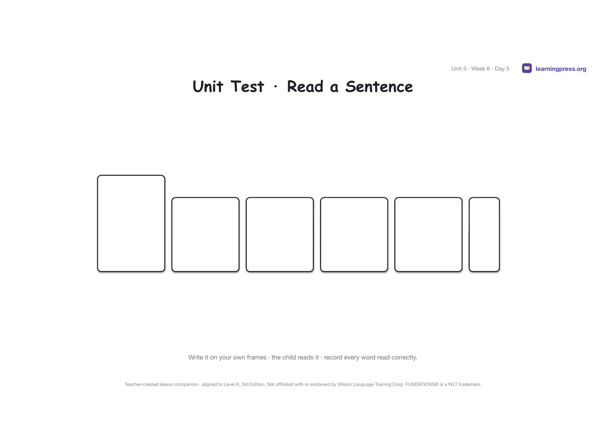 Preview page 4 of Fundations Level K Unit 5 Lesson Slides – 3rd Edition Aligned