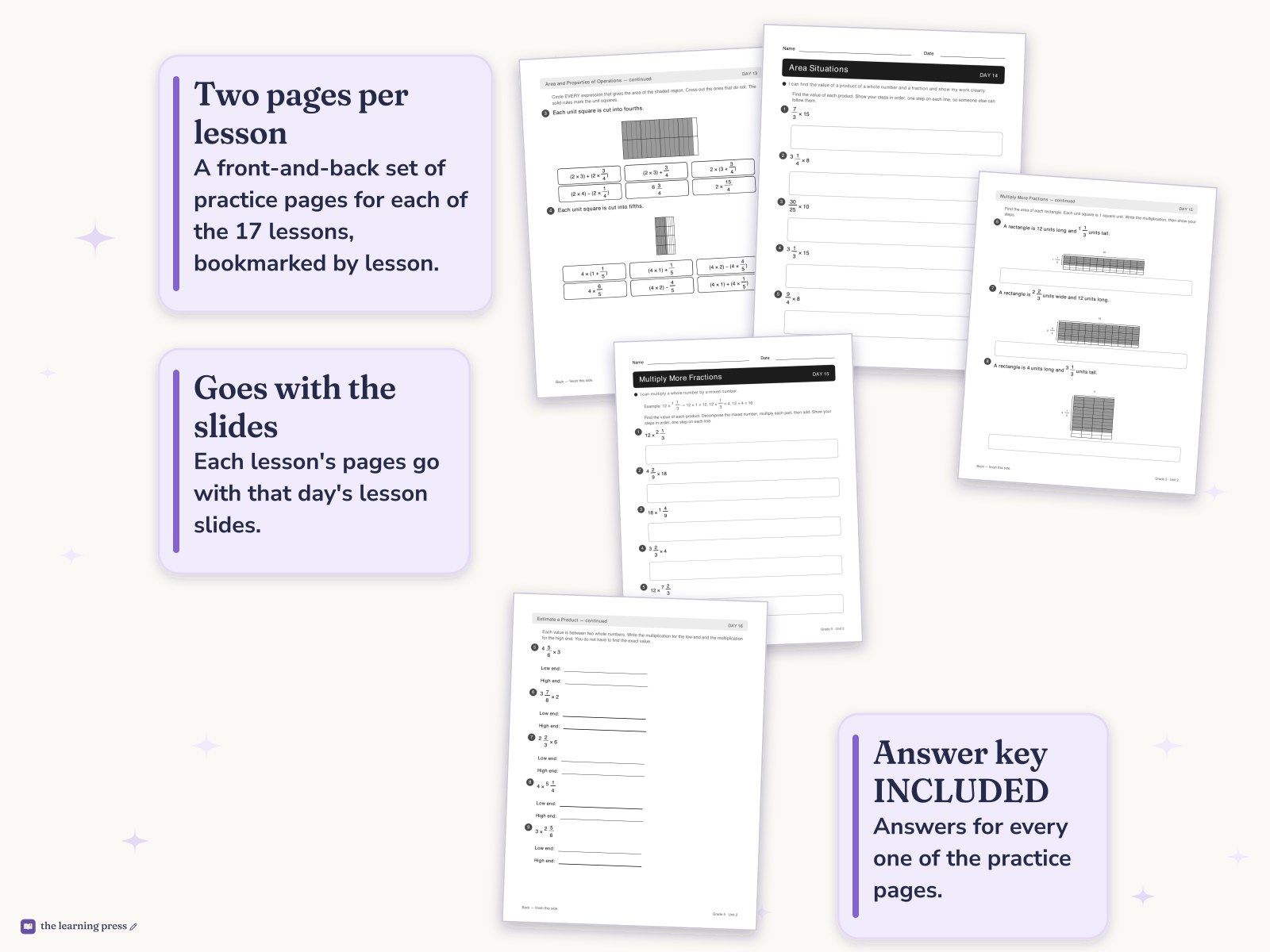 Preview page 4 of Illustrative Math (IM®) Aligned 5th Grade Unit 2 Worksheets: Fractions as Quotients and Fraction Multiplication