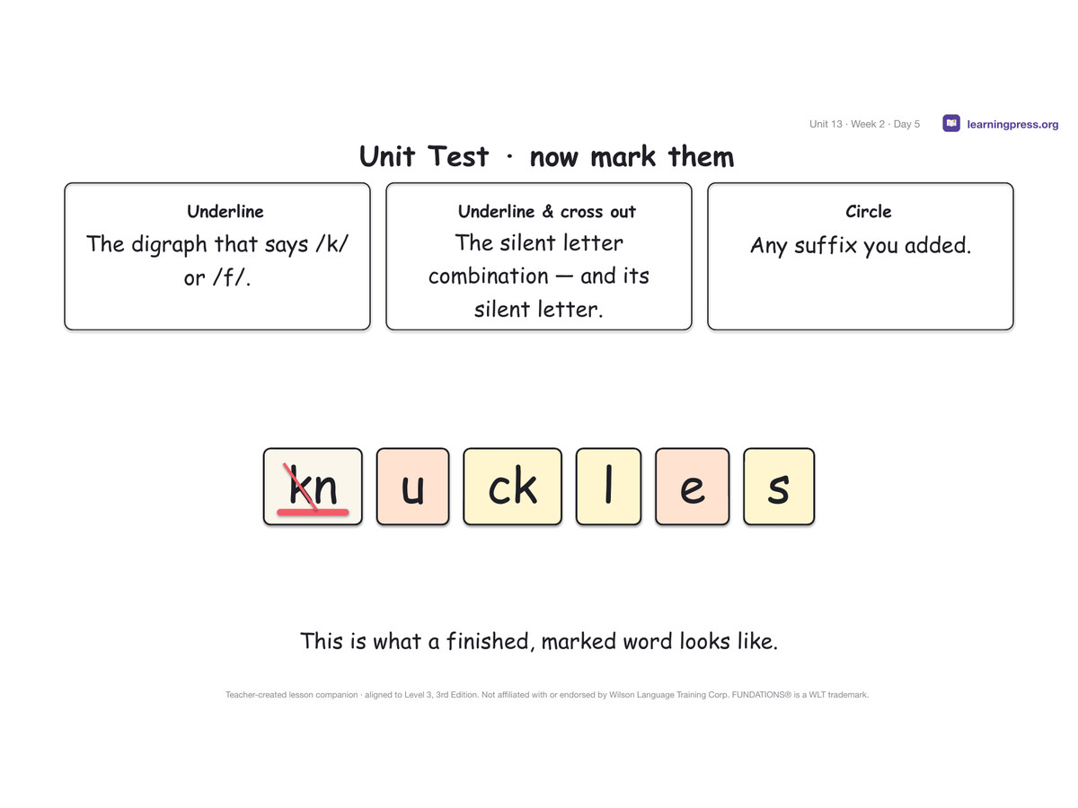 Preview page 4 of Fundations Level 3 Unit 13 Lesson Slides – 3rd Edition Aligned
