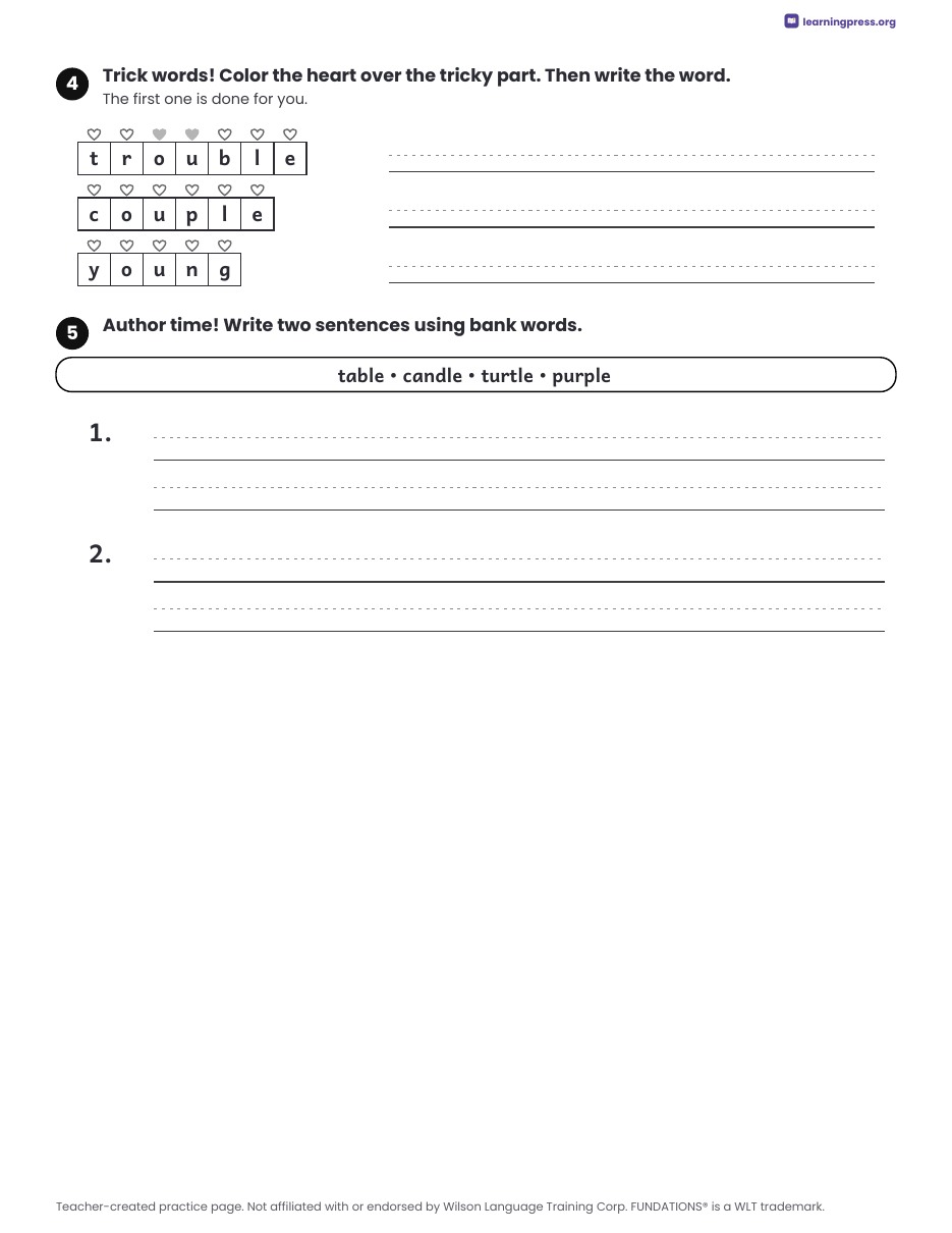 Preview page 1 of Fundations Level 2 Unit 17 Daily Lesson Work Pages
