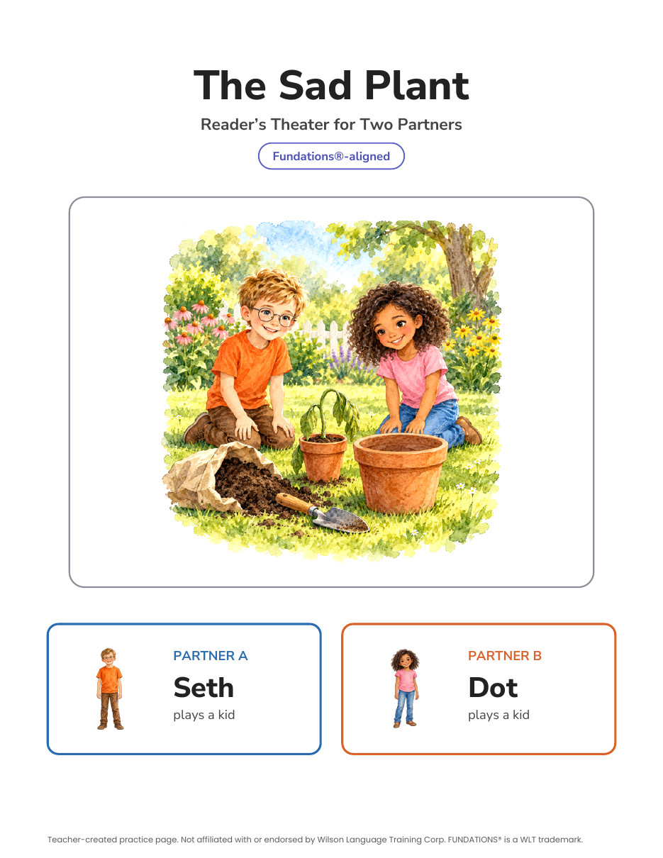 Preview page 4 of Fundations-Aligned Partner Reader's Theater · Level 2 Unit 5