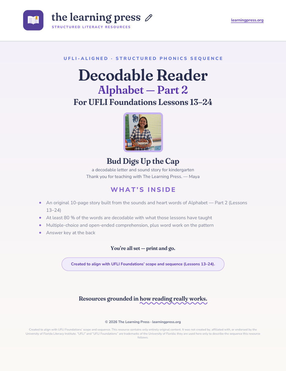 Preview page 1 of UFLI-Aligned Decodable Reader · Lessons 13–24