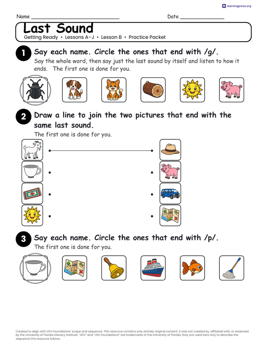 Preview page 4 of Getting Ready Unit Bundle · Lessons A–J
